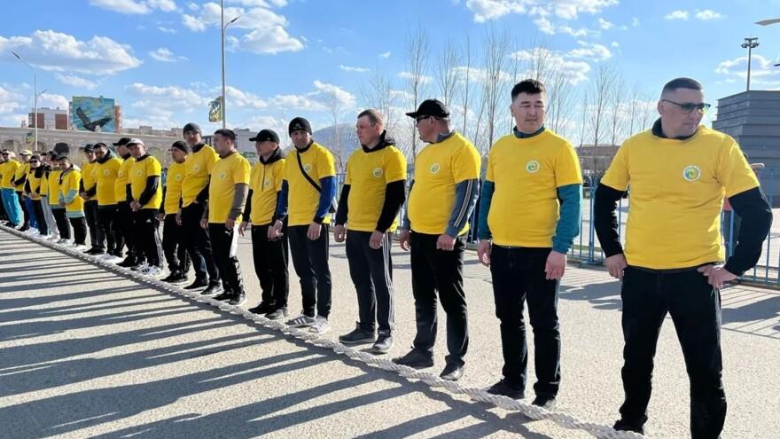 Установлен рекорд Республики Казахстан по перетягиванию каната