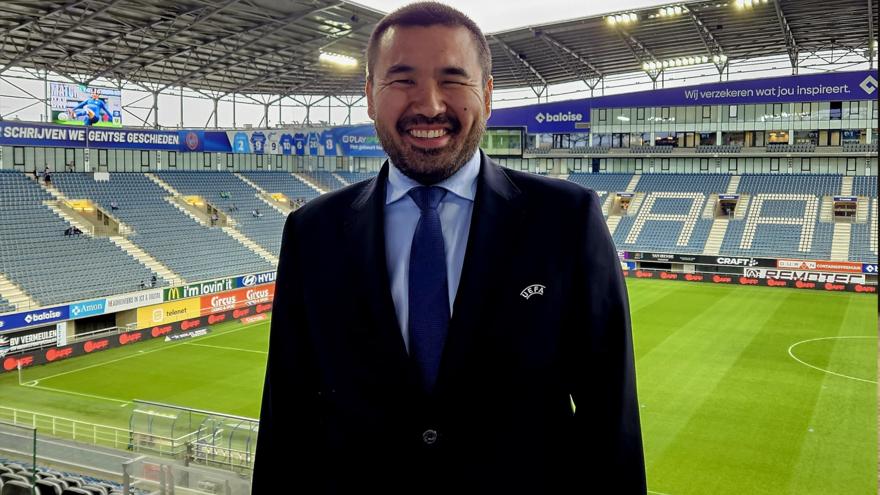 Казахстанский специалист работает в матче Лиги Европы
